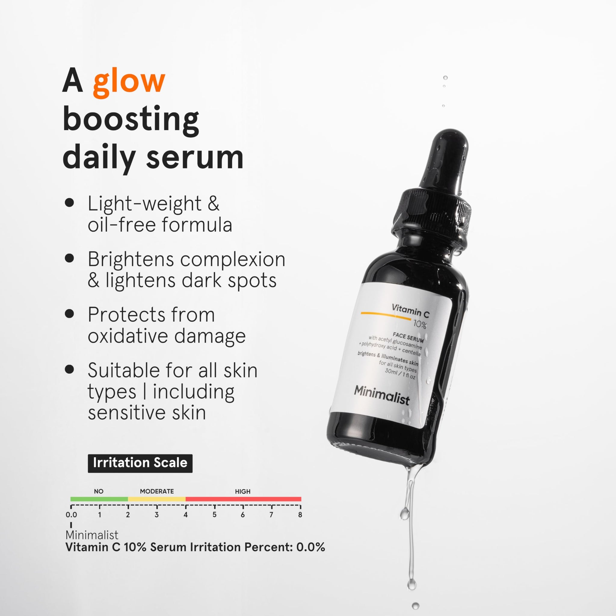 Minimalist 10% Ethyl Ascorbic Acid Vitamin C Serum, Stable Formula, Skin Care Serum - front view