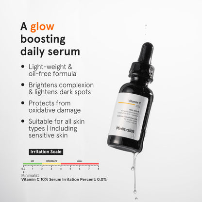 Minimalist 10% Ethyl Ascorbic Acid Vitamin C Serum, Stable Formula, Skin Care Serum - front view