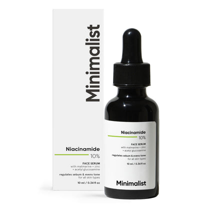 Minimalist 10% Niacinamide Serum with Zinc, Face Serum for Oily & Acne-Prone Skin, Vitamin B3, Fragrance-Free, Non-Comedogeni