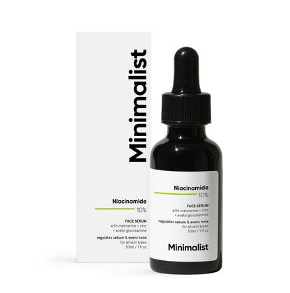 Minimalist 10% Niacinamide Serum with Zinc, Face Serum for Oily & Acne-Prone Skin, Vitamin B3, Fragrance-Free, Non-Comedogeni