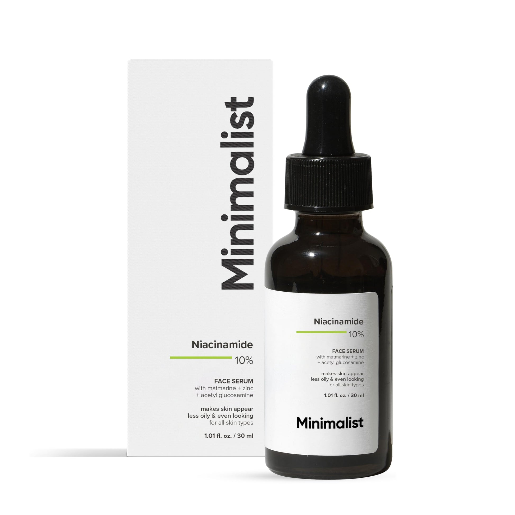 Minimalist 10% Niacinamide Serum with Zinc, Face Serum for Oily & Acne-Prone Skin, Vitamin B3, Fragrance-Free, Non-Comedogeni