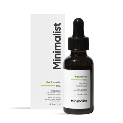 Minimalist 10% Niacinamide Serum with Zinc, Face Serum for Oily & Acne-Prone Skin, Vitamin B3, Fragrance-Free, Non-Comedogeni