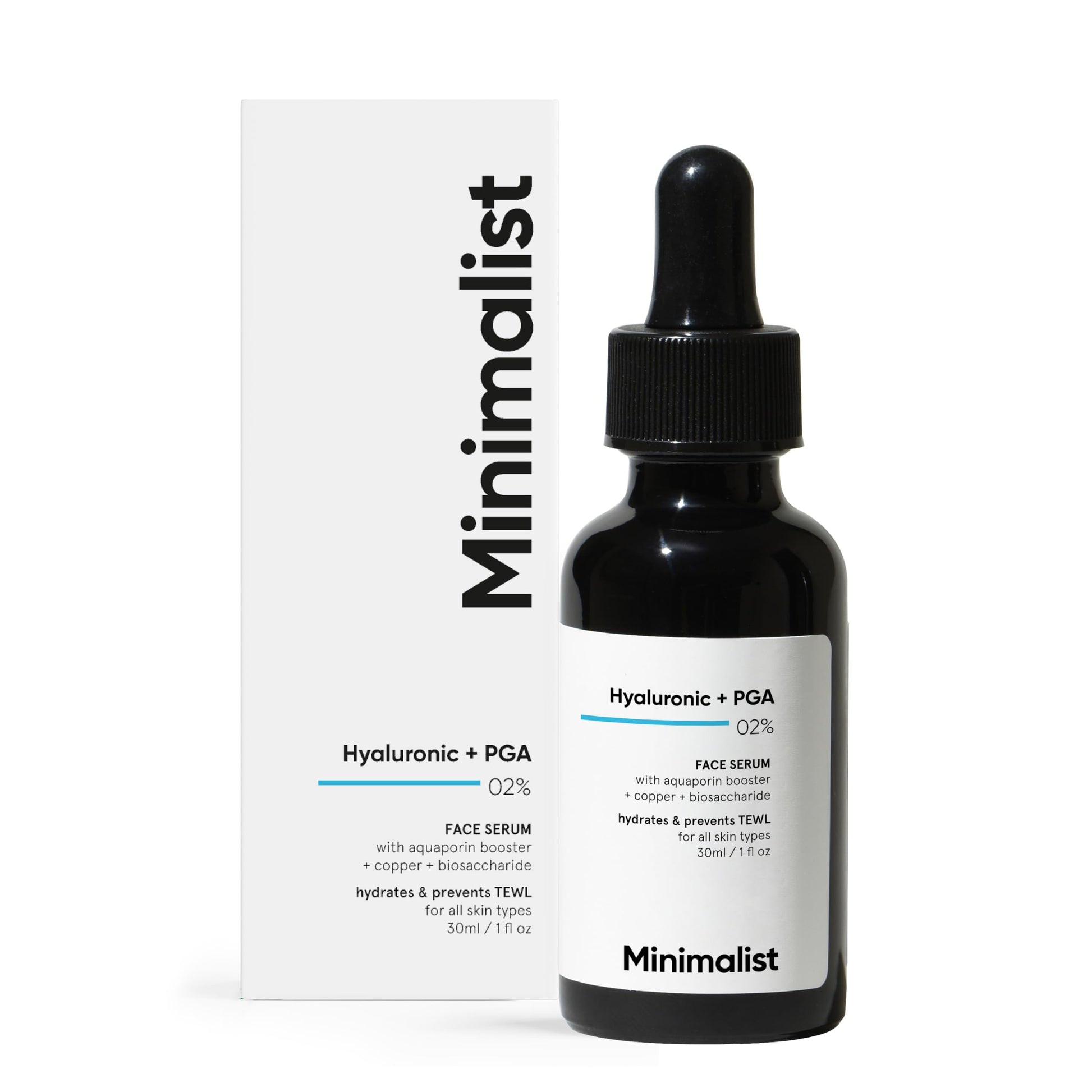 Minimalist 2% Hyaluronic Acid + PGA Face Serum, 30 ml, Daily Hydrating Serum for Women and Men
