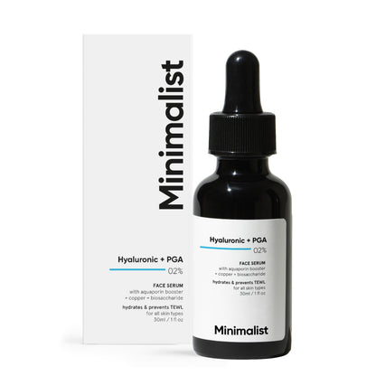 Minimalist 2% Hyaluronic Acid + PGA Face Serum, 30 ml, Daily Hydrating Serum for Women and Men