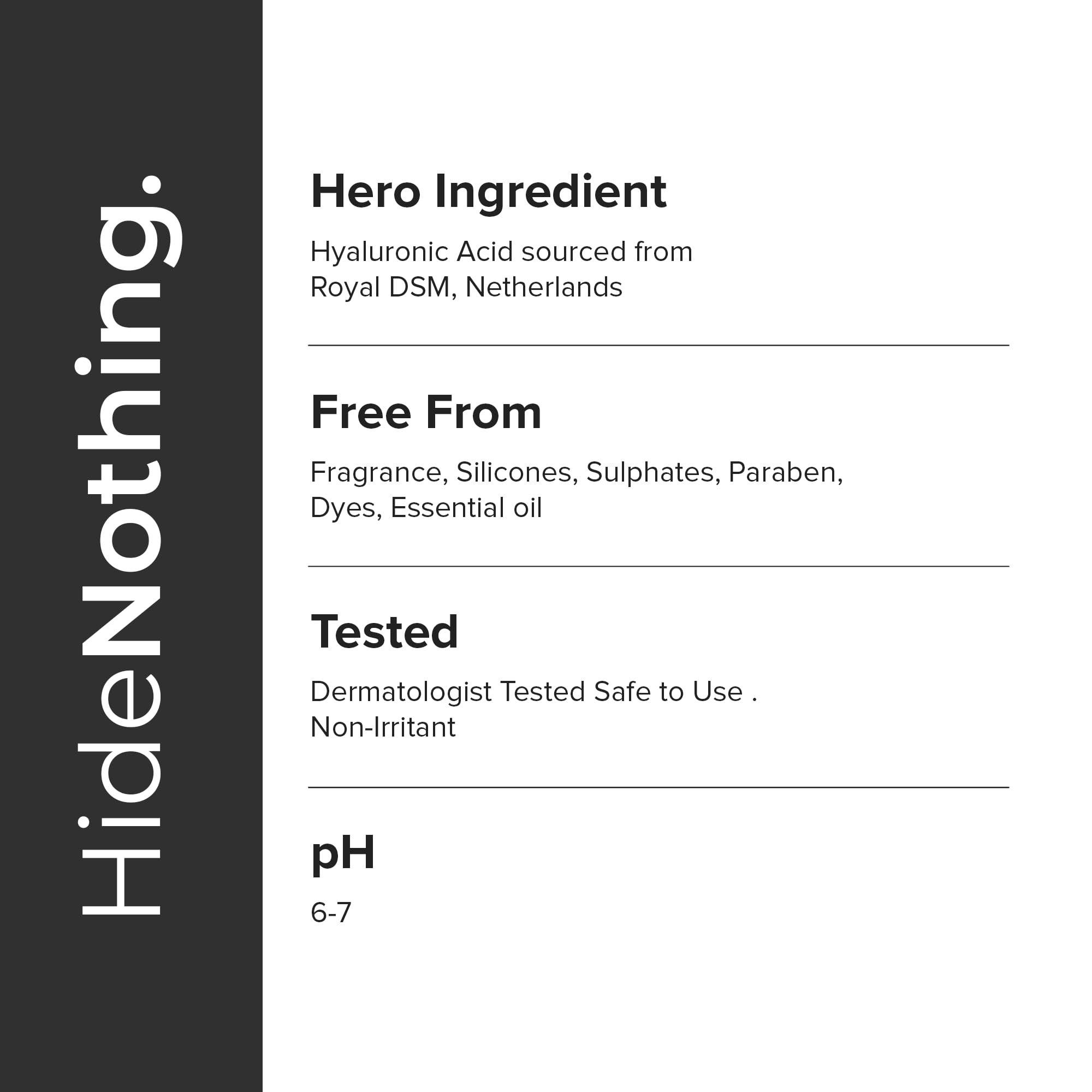 Minimalist 2% Hyaluronic Acid + PGA Face Serum, 30 ml, Daily Hydrating Serum for Women and Men - label detail