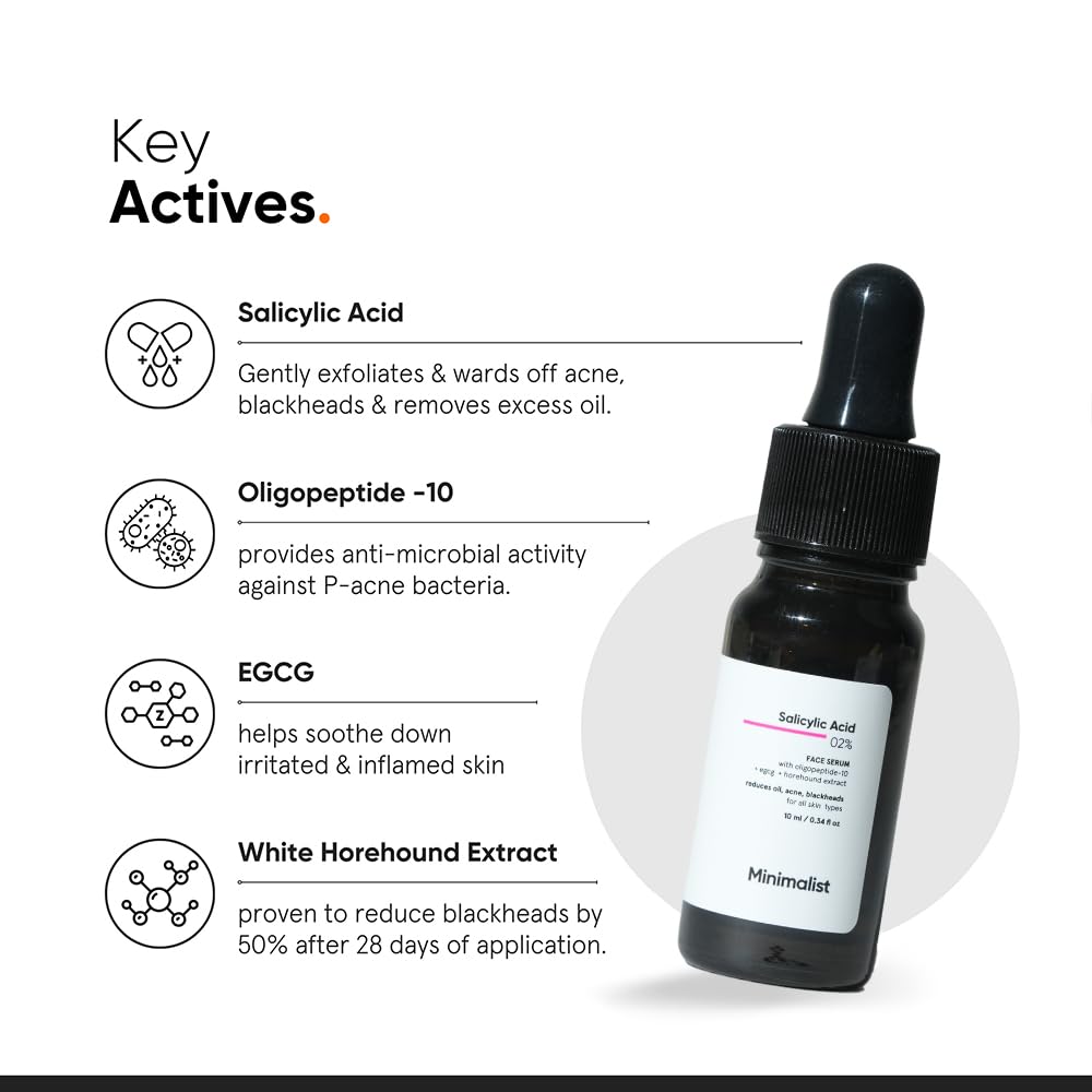 Minimalist 2% Salicylic Acid Serum, BHA Exfoliating Face Serum for Pore Cleansing and Oil Control - packaging
