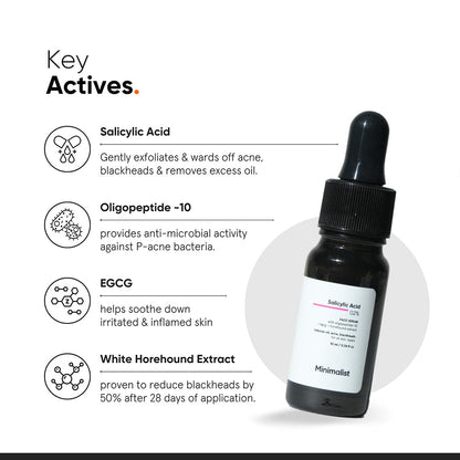 Minimalist 2% Salicylic Acid Serum, BHA Exfoliating Face Serum for Pore Cleansing and Oil Control - packaging