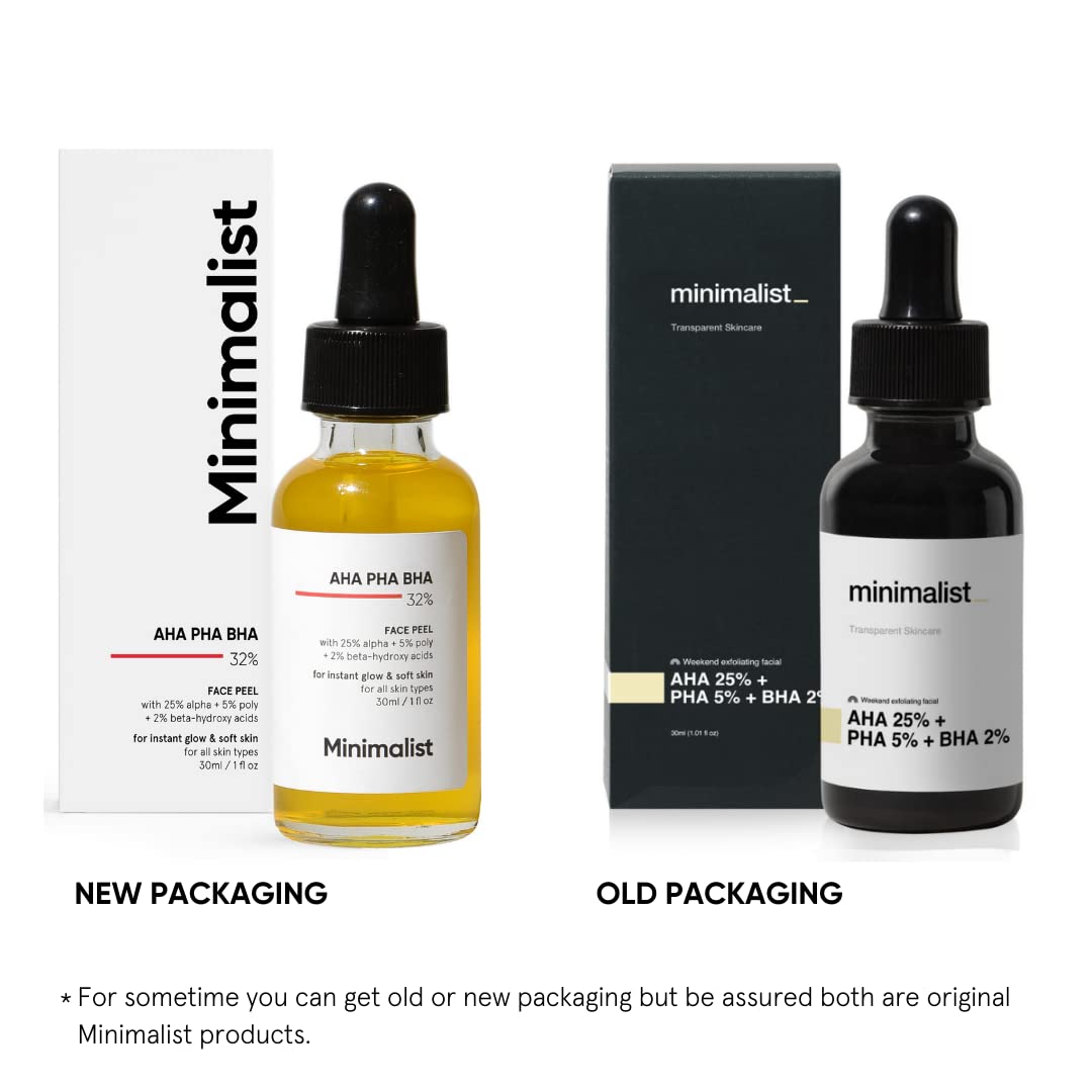 Minimalist 25% AHA + 2% BHA + 5% PHA Peeling Serum Solution, Facial Exfoliant - label detail