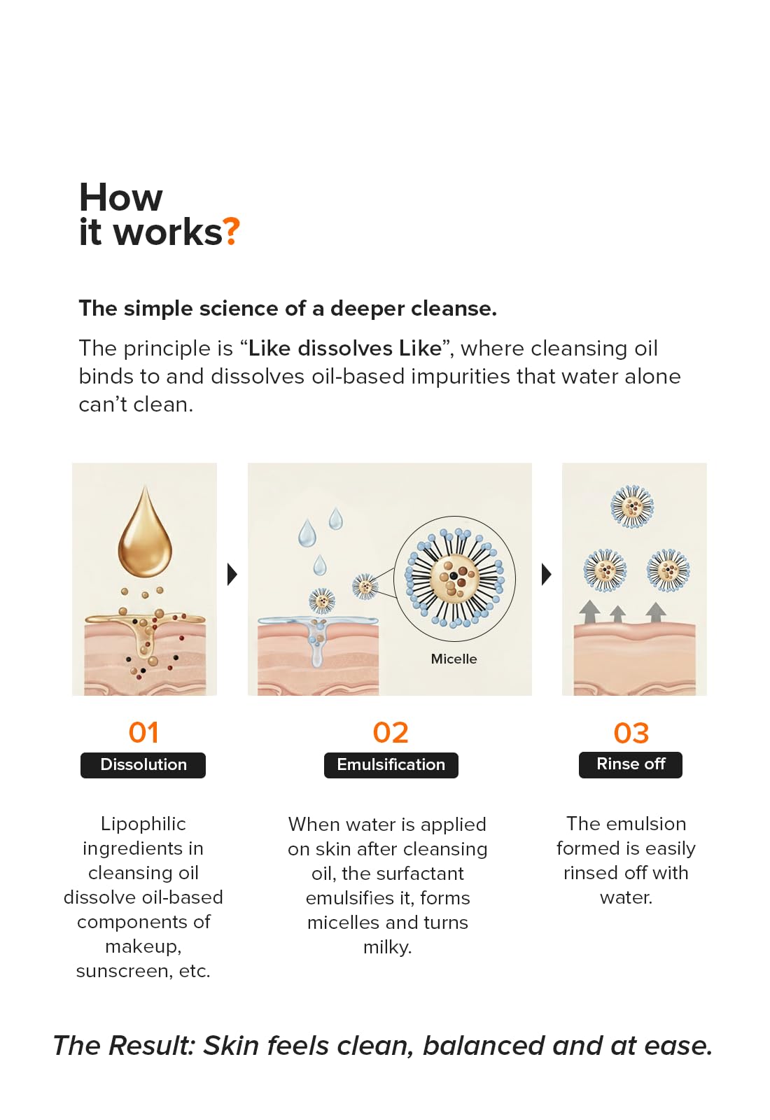 Minimalist Hydrating Cleansing Oil with Marula Oil and Vitamin E, 100 ml, Makeup Cleansing Oil - back view