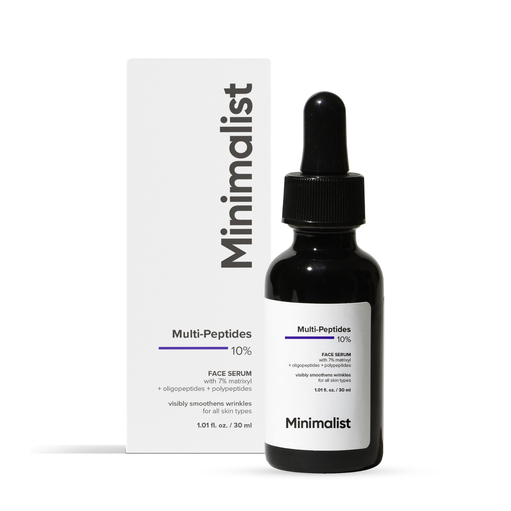 Minimalist Multi Peptide Night Face Serum for Ageless Younger Skin, 30 ml | Collagen Boosting, Hydrating & Overnight Repair S