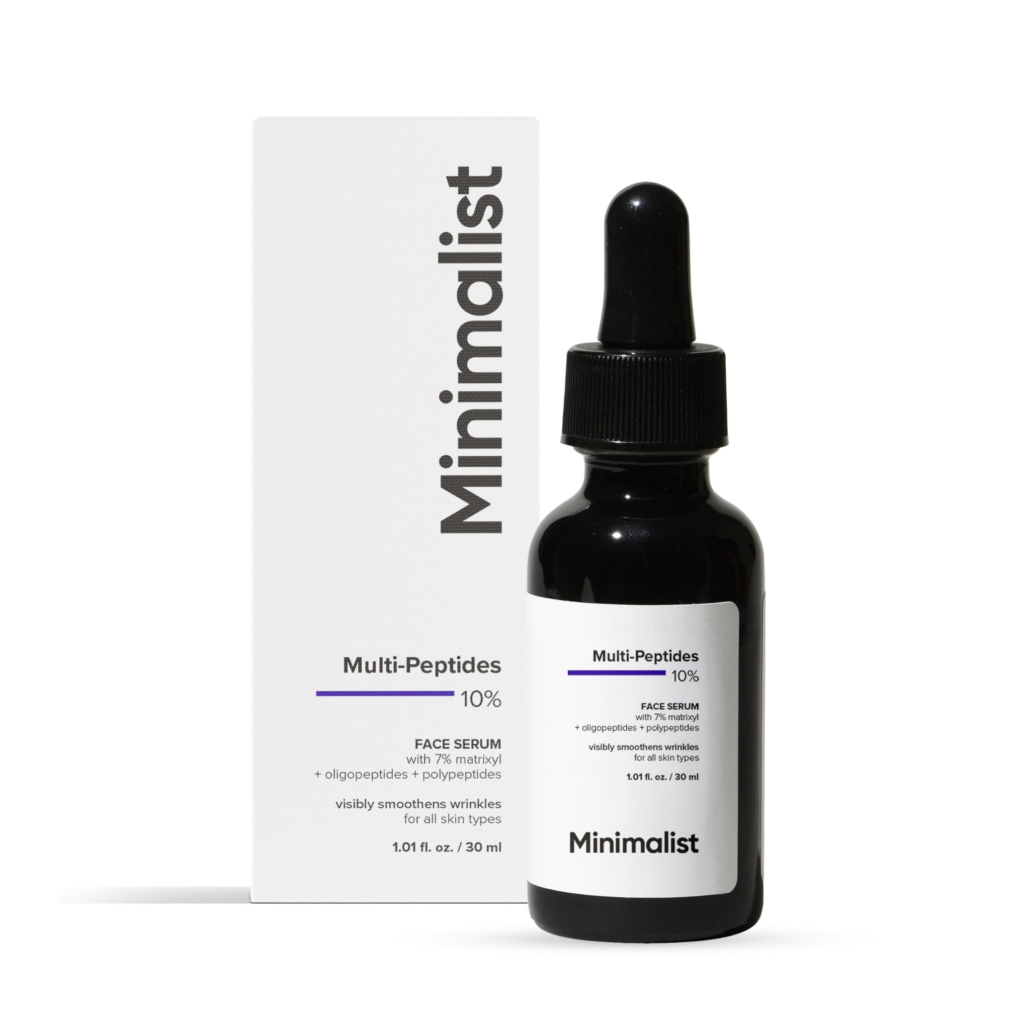 Minimalist Multi Peptide Night Face Serum for Ageless Younger Skin, 30 ml | Collagen Boosting, Hydrating & Overnight Repair S
