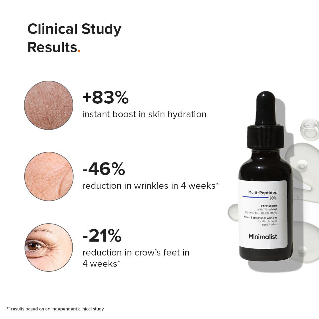 Minimalist Multi Peptide Night Face Serum for Ageless Younger Skin, 30 ml | Collagen Boosting, Hydrating & Overnight Repair S