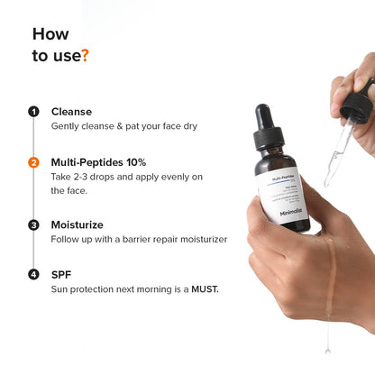 Minimalist Multi Peptide Night Face Serum for Ageless Younger Skin, 30 ml | Collagen Boosting, Hydrating & Overnight Repair S