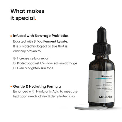 Minimalist Niacinamide 5% Serum with Hyaluronic Acid, Vitamin B3 Facial Serum - label detail (11)