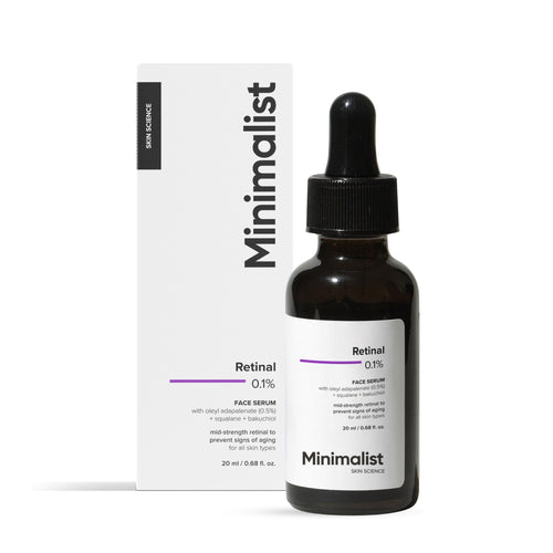 Minimalist Retinal 0.1% Face Serum with Bakuchiol and Squalane, 20 ml, Unisex Skincare Serum