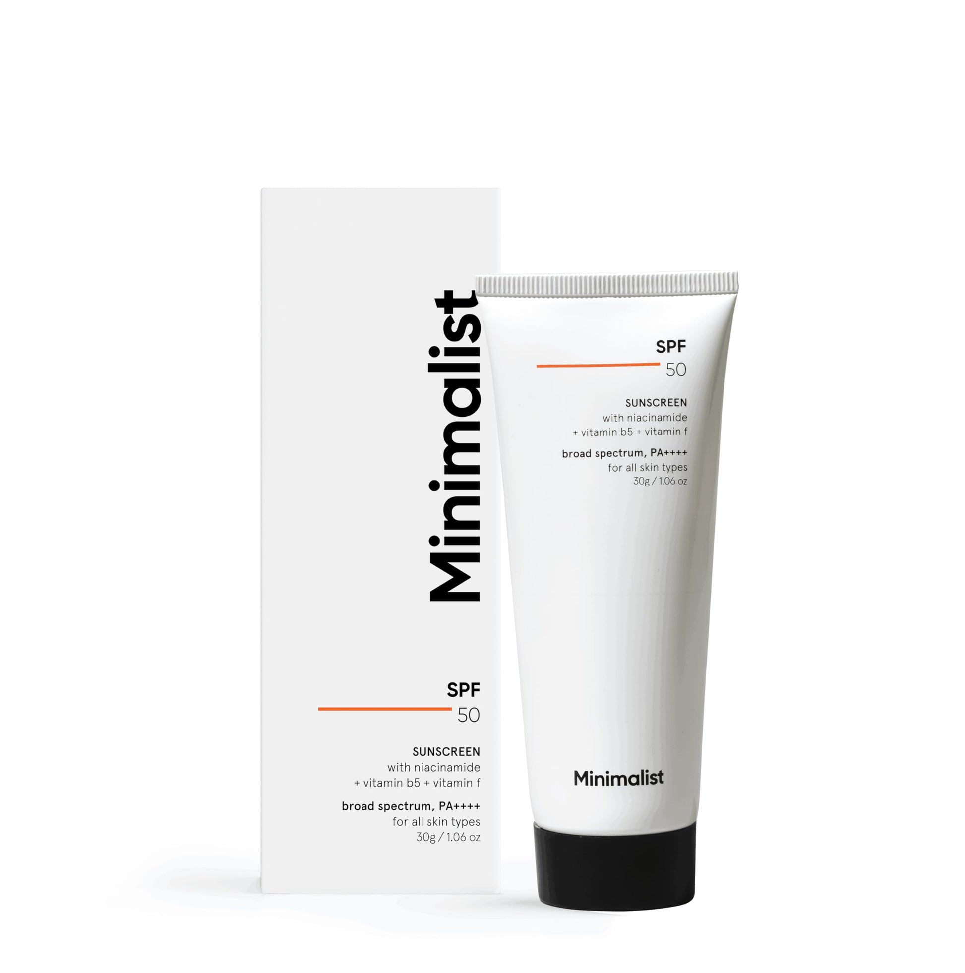 Minimalist Sunscreen SPF 50 PA+++ with Niacinamide & Multi-Vitamins, Broad Spectrum Face Sunscreen (30g-100g)