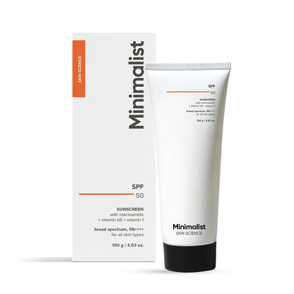 Minimalist Sunscreen SPF 50 PA+++ with Niacinamide & Multi-Vitamins, Broad Spectrum Face Sunscreen (30g-100g) (10)
