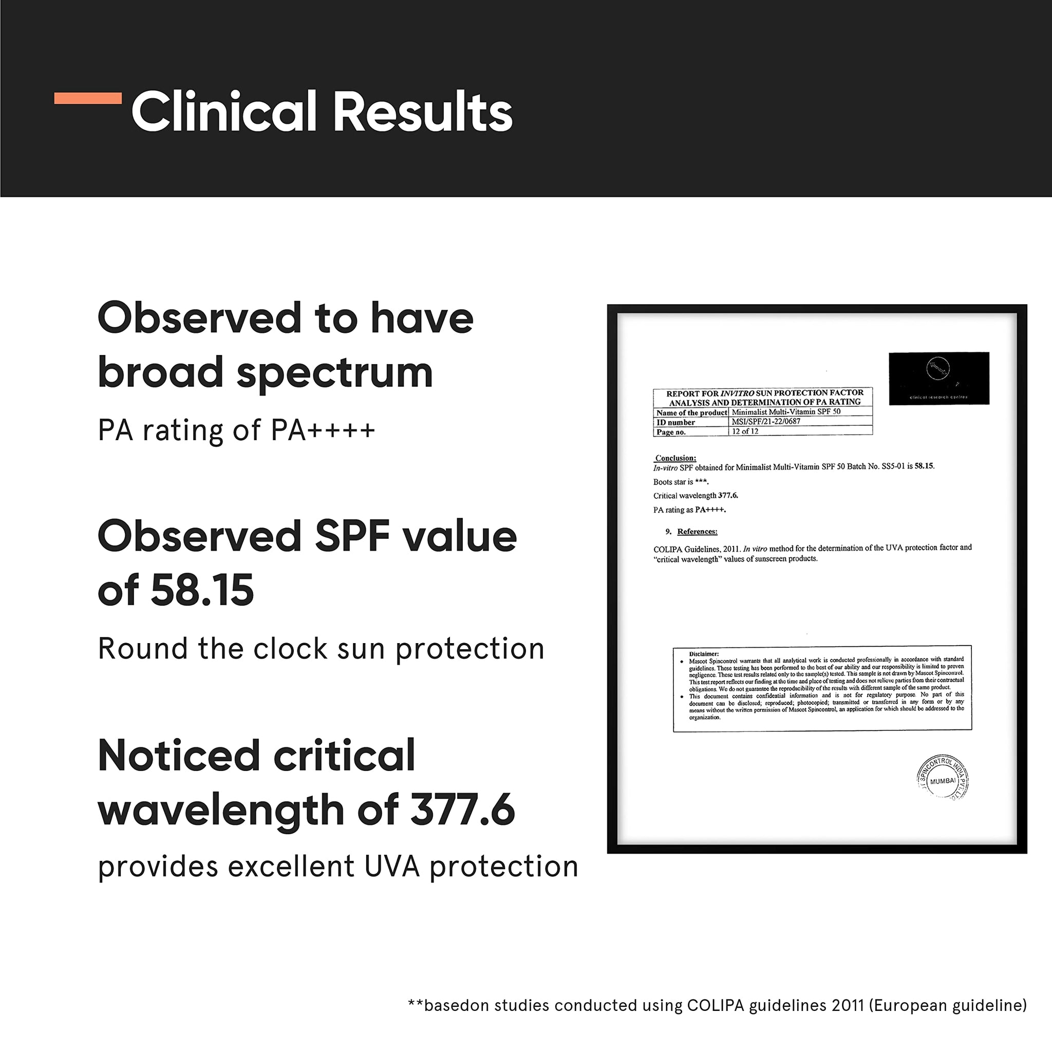 Minimalist Sunscreen SPF 50 PA+++ with Niacinamide & Multi-Vitamins, Broad Spectrum Face Sunscreen (30g-100g) - label detail 