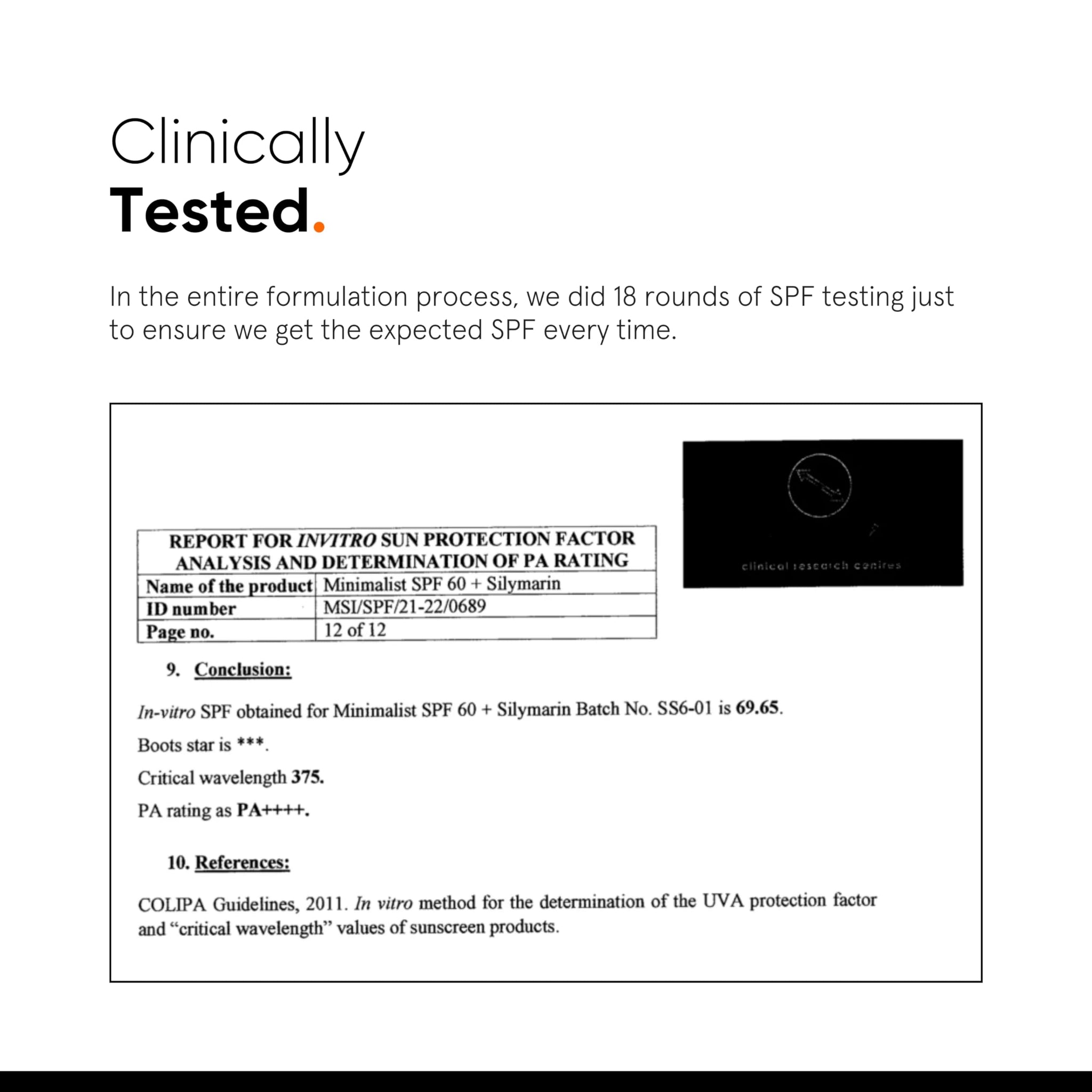 Minimalist Sunscreen SPF 60 PA++++ Broad Spectrum for Sensitive Skin, 50g, No White Cast - ingredients panel