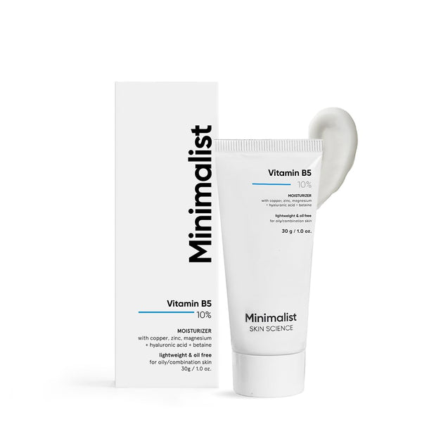 Minimalist Vitamin B5 10% Oil-Free Gel Moisturizer, Lightweight Face Moisturizer for Oily & Combination Skin