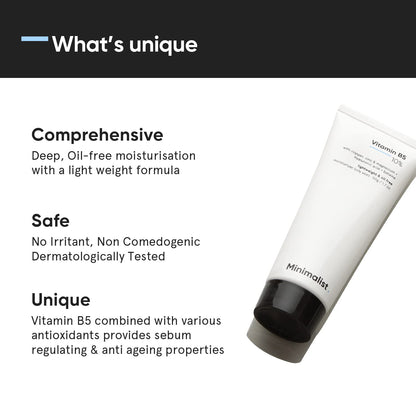 Minimalist Vitamin B5 10% Oil-Free Gel Moisturizer, Lightweight Face Moisturizer for Oily & Combination Skin - back view (13)