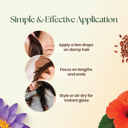 Moha Herbal Hair Serum with Hibiscus, Flaxseed & Water Lily for Dry and Healthy Hair | Enhance Shine, Softness, & Smoothness,