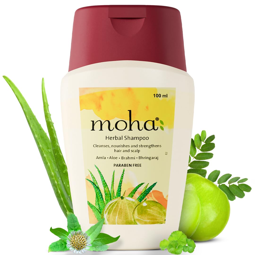 Moha Herbal Shampoo With Amla, Aloe, Bhringraj & Brahmi for Cleansing, Nourishing & Strengthens Hair Roots and Scalp | Hair G