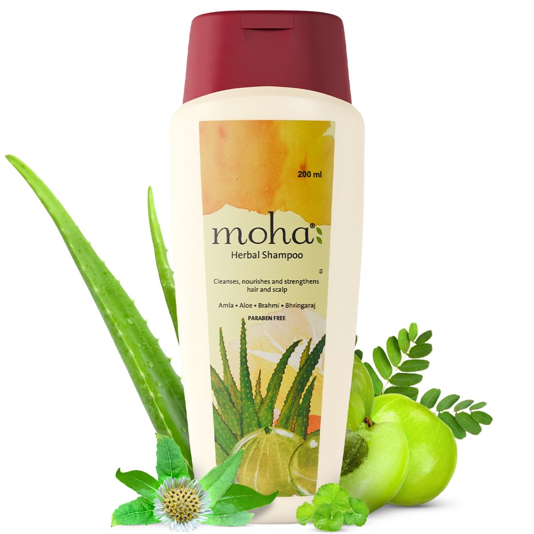 Moha Herbal Shampoo With Amla, Aloe, Bhringraj & Brahmi for Cleansing, Nourishing & Strengthens Hair Roots and Scalp | Hair G