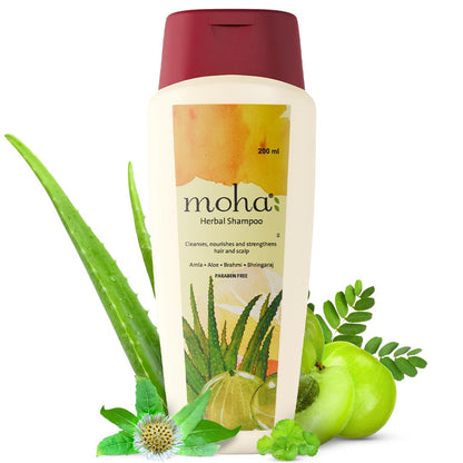 Moha Herbal Shampoo With Amla, Aloe, Bhringraj & Brahmi for Cleansing, Nourishing & Strengthens Hair Roots and Scalp | Hair G