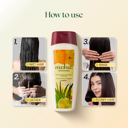 Moha Herbal Shampoo With Amla, Aloe, Bhringraj & Brahmi for Cleansing, Nourishing & Strengthens Hair Roots and Scalp | Hair G