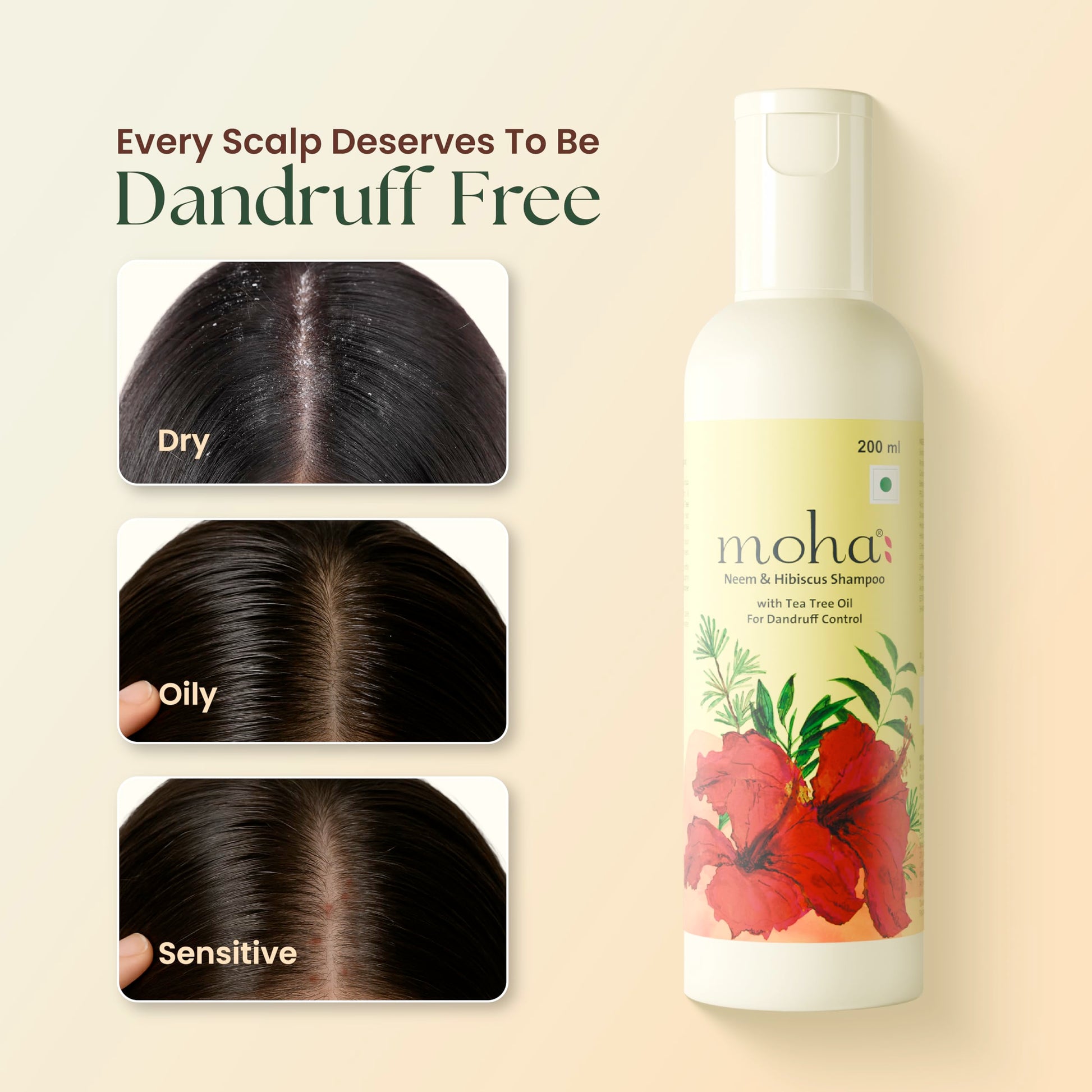 Moha Herbal Shampoo With Amla, Aloe, Bhringraj & Brahmi for Cleansing, Nourishing & Strengthens Hair Roots and Scalp | Hair G