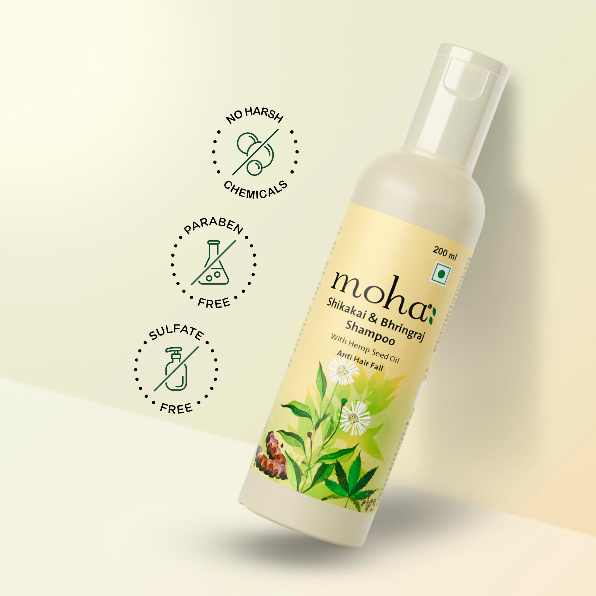 Moha Herbal Shampoo With Amla, Aloe, Bhringraj & Brahmi for Cleansing, Nourishing & Strengthens Hair Roots and Scalp | Hair G