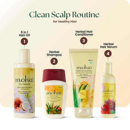 Moha Herbal Shampoo With Amla, Aloe, Bhringraj & Brahmi for Cleansing, Nourishing & Strengthens Hair Roots and Scalp | Hair G