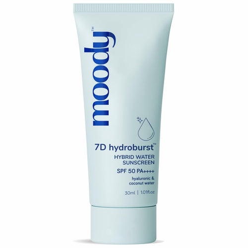 Moody Hydro Burst Water Sunscreen SPF 50 PA+++ with Hyaluronic Acid, Aloe, and Ceramides