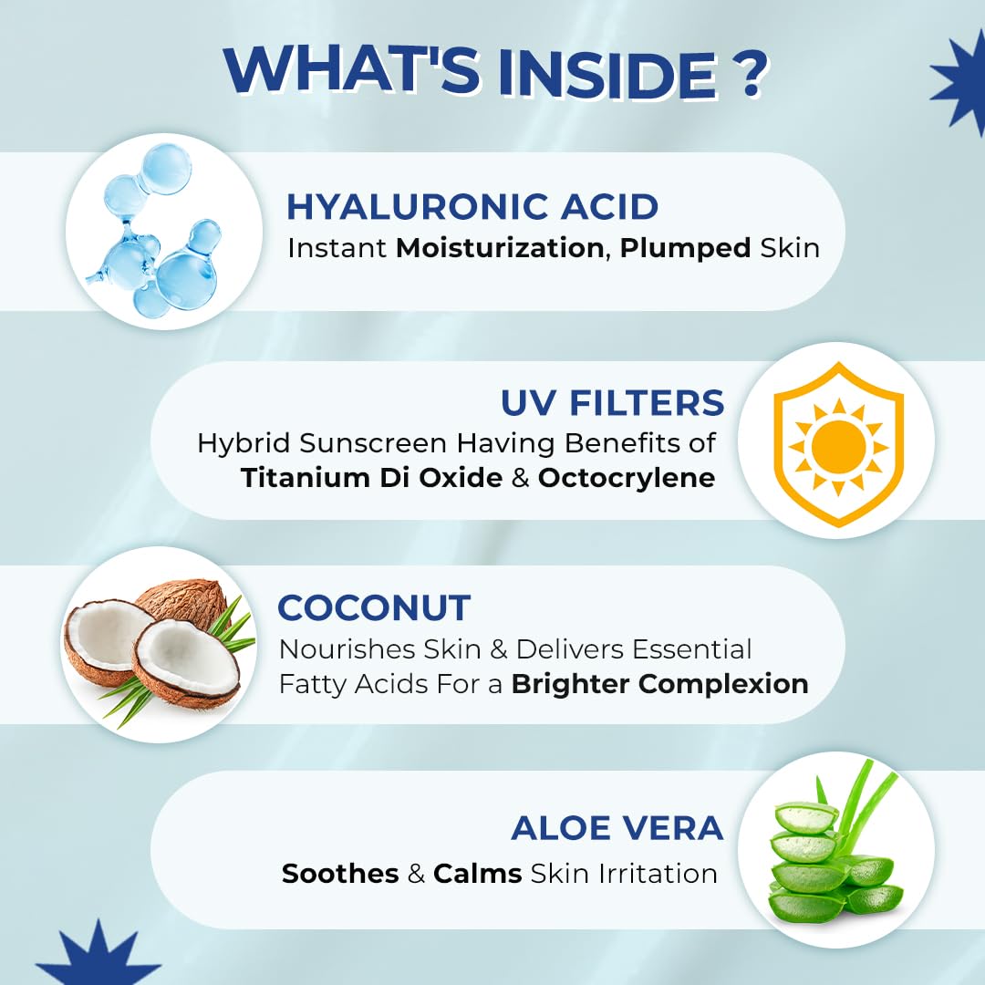 Moody Hydro Burst Water Sunscreen SPF 50 PA+++ with Hyaluronic Acid, Aloe, and Ceramides - back view