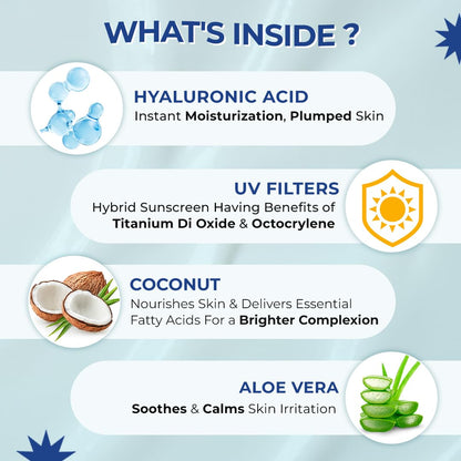 Moody Hydro Burst Water Sunscreen SPF 50 PA+++ with Hyaluronic Acid, Aloe, and Ceramides - back view