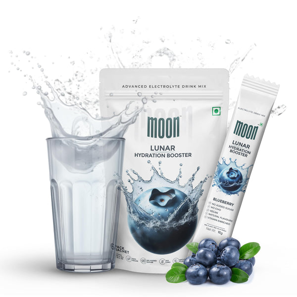 Moon Lunar Blueberry Hydration booster | Drink Mix With Enriching Nutrients | Low Sugar energy Drink Mix | 100% Natural & Hea