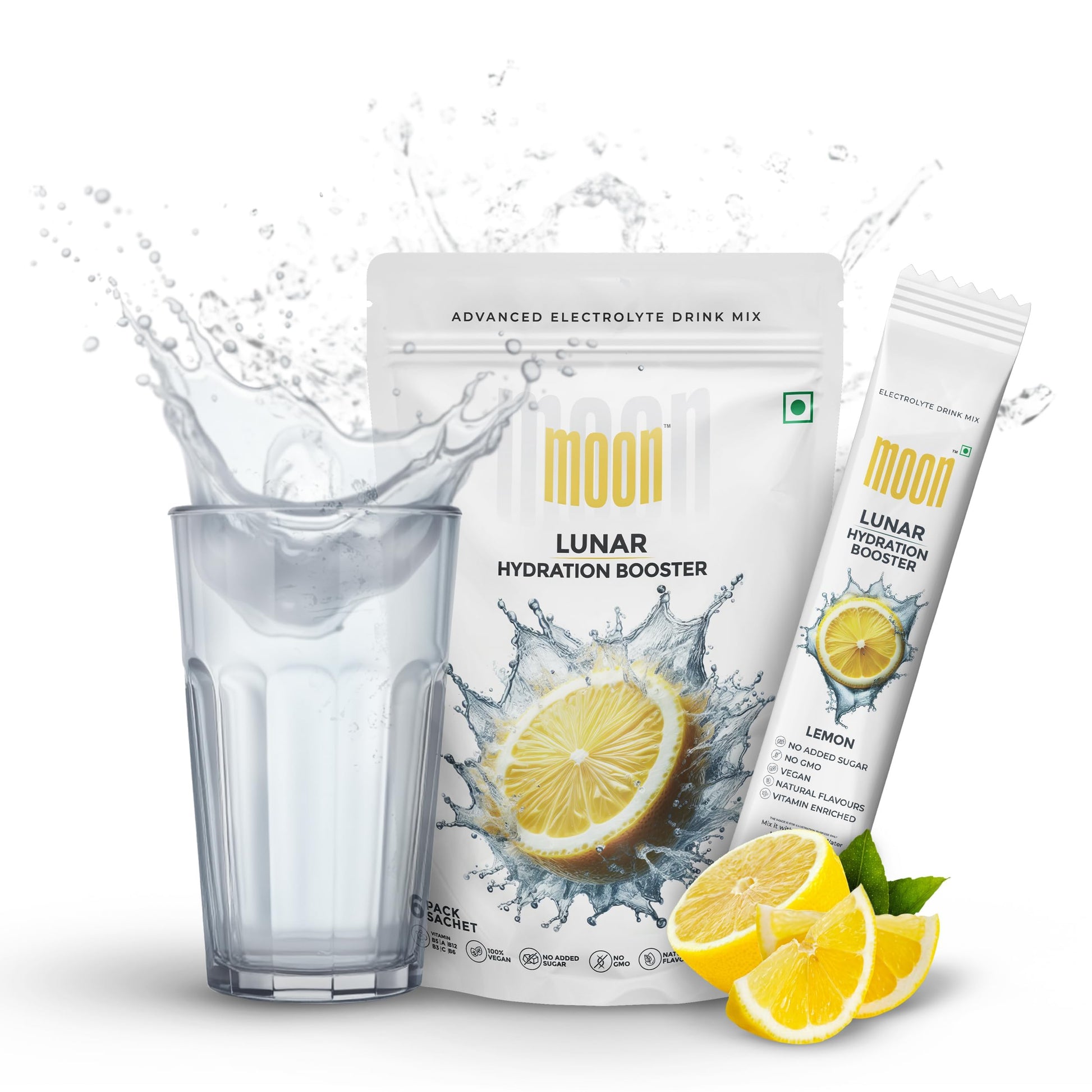 Moon Lunar Blueberry Hydration booster | Drink Mix With Enriching Nutrients | Low Sugar energy Drink Mix | 100% Natural & Hea