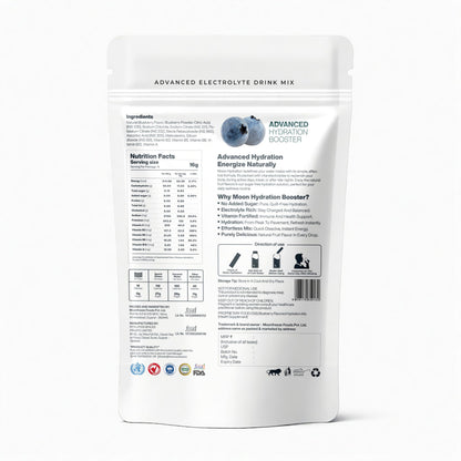 Moon Lunar Blueberry Hydration booster | Drink Mix With Enriching Nutrients | Low Sugar energy Drink Mix | 100% Natural & Hea