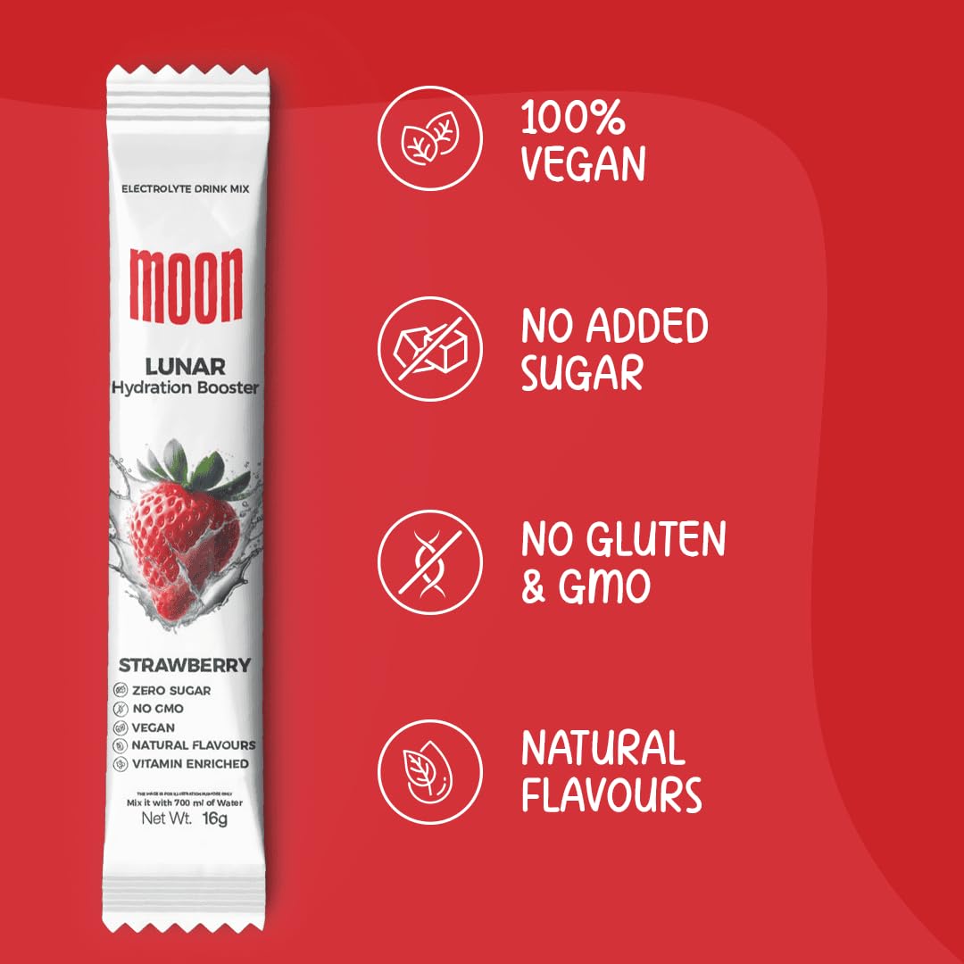 Moon Lunar Blueberry Hydration booster | Drink Mix With Enriching Nutrients | Low Sugar energy Drink Mix | 100% Natural & Hea