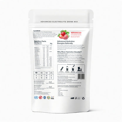 Moon Lunar Blueberry Hydration booster | Drink Mix With Enriching Nutrients | Low Sugar energy Drink Mix | 100% Natural & Hea