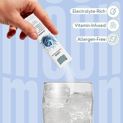 Moon Lunar Blueberry Hydration booster | Drink Mix With Enriching Nutrients | Low Sugar energy Drink Mix | 100% Natural & Hea