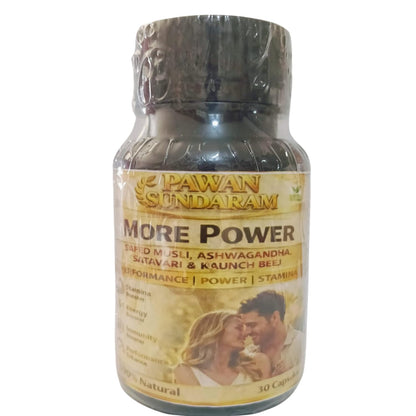 More Power Safed Musli Supplement, 30 Capsules, Herbal Blend with Ashwagandha, Shatavari, Kaunch Beej - ingredients panel