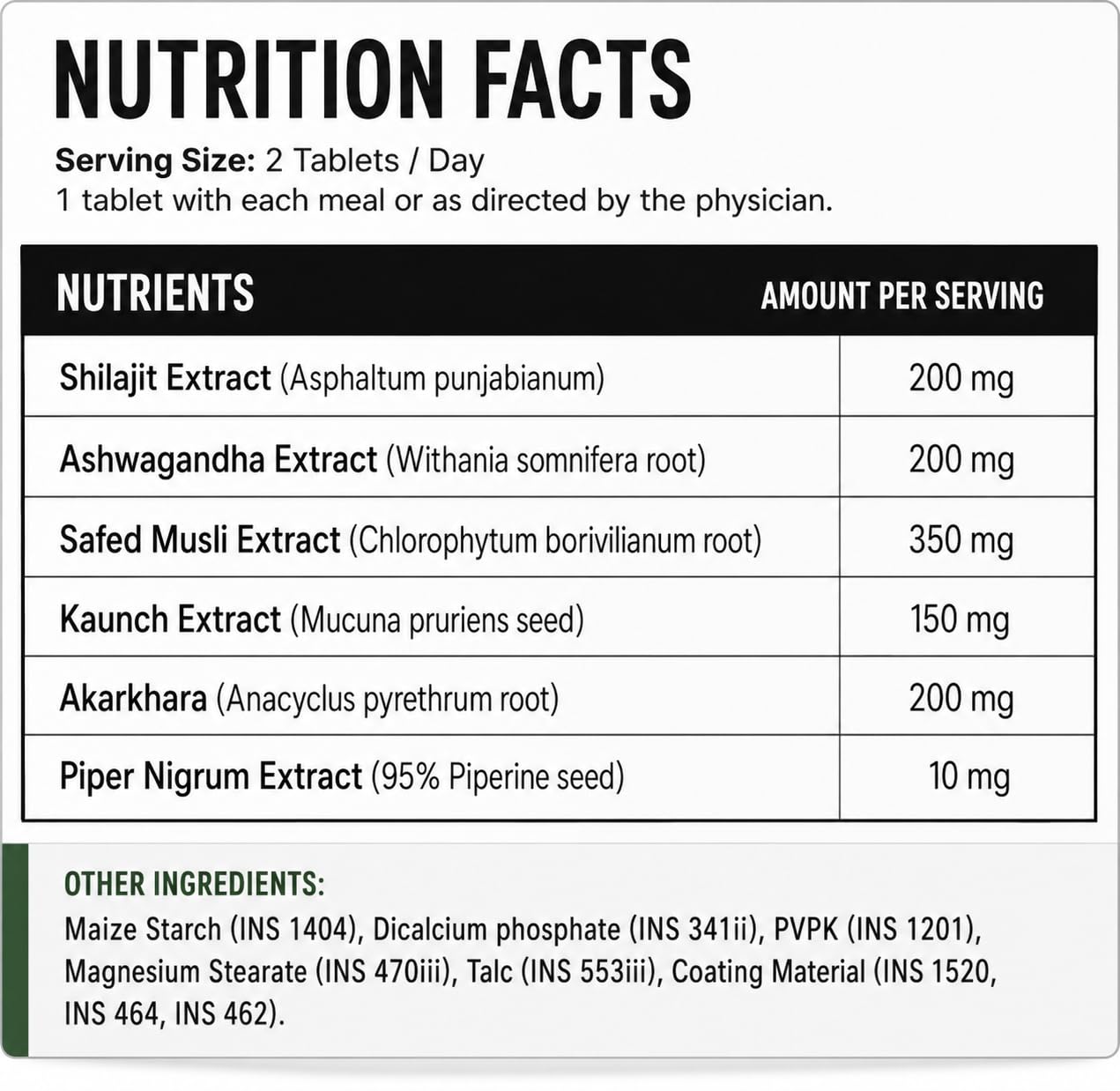 MoreGood Nutrition Pure Shilajit Ashwagandha Tablets, Ayurvedic Herbal Supplement for Men, 60 Tablets, 6-Herb Formula - packa