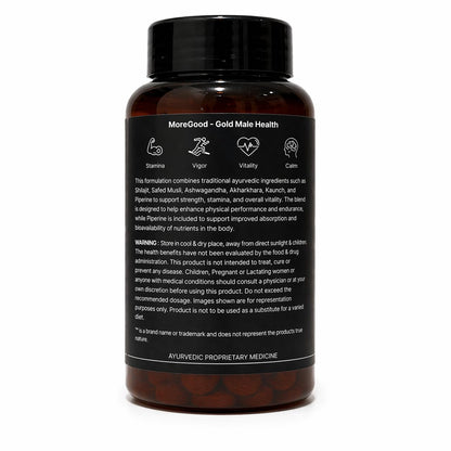 MoreGood Nutrition Pure Shilajit Ashwagandha Tablets, Ayurvedic Herbal Supplement for Men, 60 Tablets, 6-Herb Formula - in us