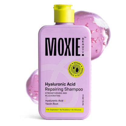 Moxie Beauty Hyaluronic Acid Shampoo, 200ml, Sulfate-Free, with Bio-Peptides and Marine Antioxidants