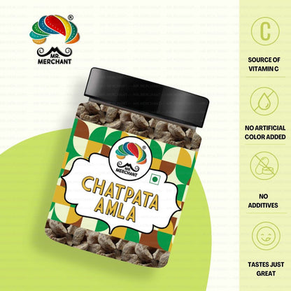 Mr. Merchant Chatpata Amla Candy, Salted Spicy Indian Gooseberry, Natural Dried Mukhwas - front view