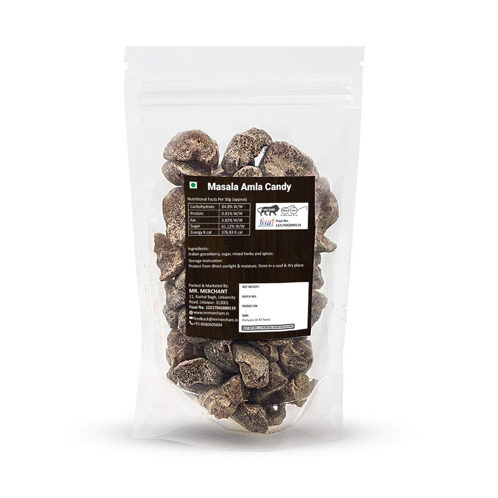 Mr. Merchant Chatpata Amla Candy, Salted Spicy Indian Gooseberry, Natural Dried Mukhwas - front view (9)