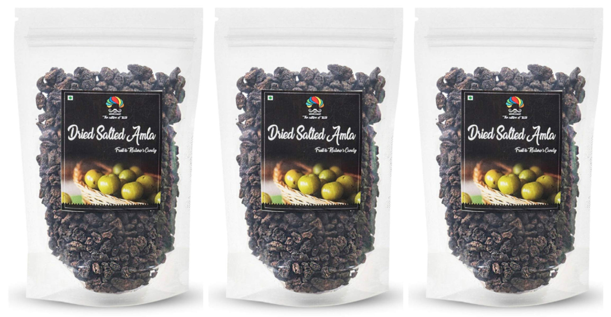 Mr. Merchant Dried Salted Amla Candy, Indian Gooseberry, No Preservatives, 3-Pack