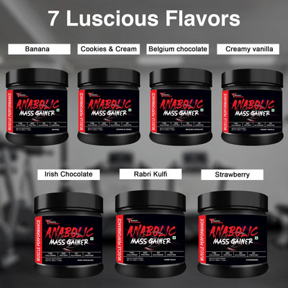 Muscle Performance Anabolic Mass Gainer Powder, 40g Protein, 1164 Calories, Vegetarian, European Whey, Adult Supplement - lab